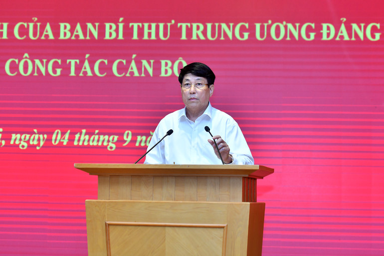 Thường trực Ban Bí thư Lương Cường phát biểu tại Hội nghị. (Ảnh: ĐĂNG KHOA) Thường trực Ban Bí thư Lương Cường phát biểu tại Hội nghị. (Ảnh: ĐĂNG KHOA)