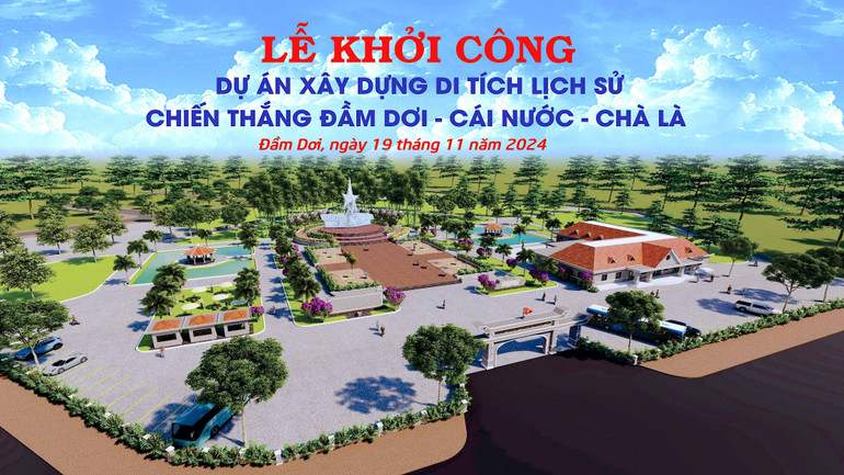 Phối cảnh Dự án xây dựng Di tích lịch sử Chiến thắng Đầm Dơi - Cái Nước - Chà Là sau khi hoàn thành (Ảnh: Ban tổ chức )