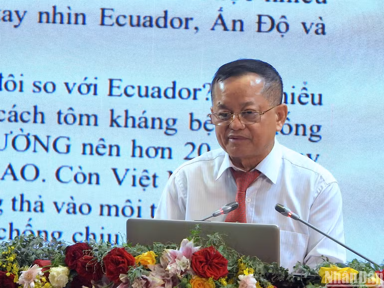 “Vua tôm” của Tập đoàn Minh Phú tham luận đề xuất nhiều giải pháp hữu ích góp phần giúp nghề nuôi tôm phát triển bền vững.