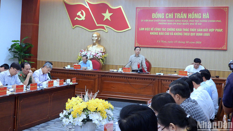 Phó Thủ tướng Trần Hồng Hà phát biểu mở đầu cuộc họp.