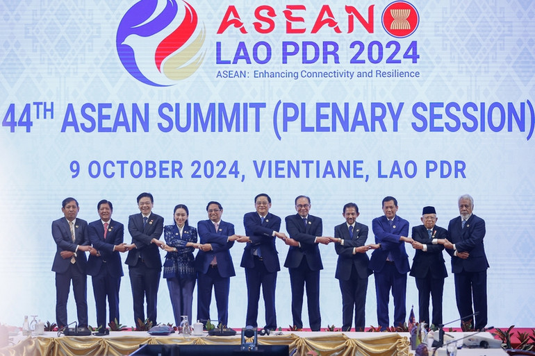 Chủ đề hợp tác năm 2024 "ASEAN: Thúc đẩy kết nối và tự cường" . (Ảnh: VGP/Nhật Bắc)