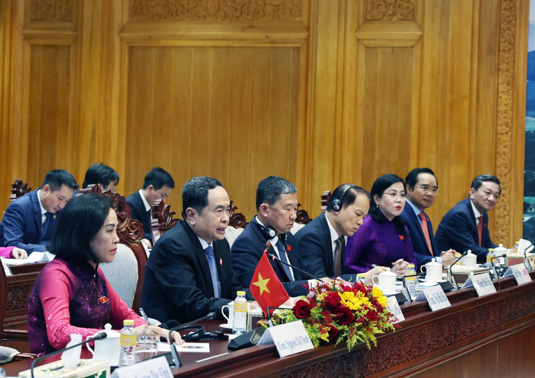 Chủ tịch Quốc hội Trần Thanh Mẫn phát biểu. (Ảnh: TTXVN)