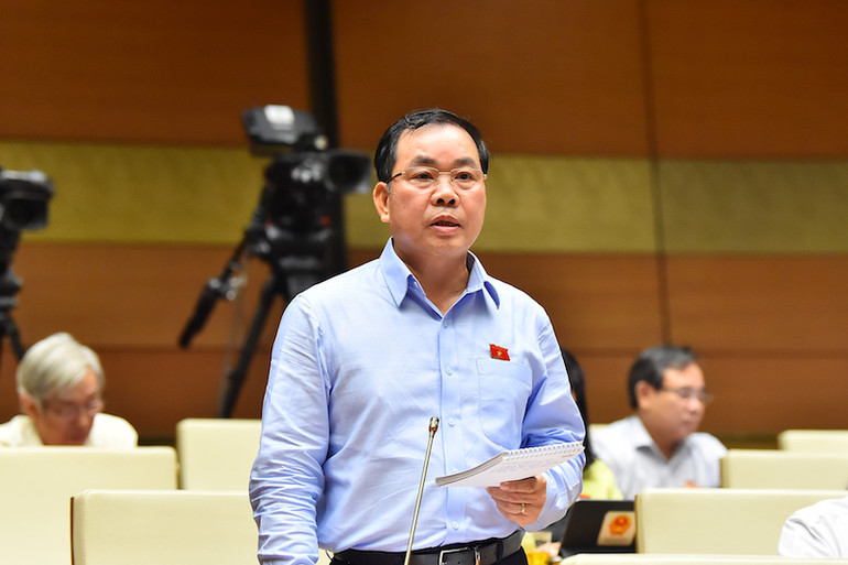 Đại biểu Quốc hội Nguyễn Quang Huân (đoàn Bình Dương). (Ảnh: Thuỷ Nguyên)