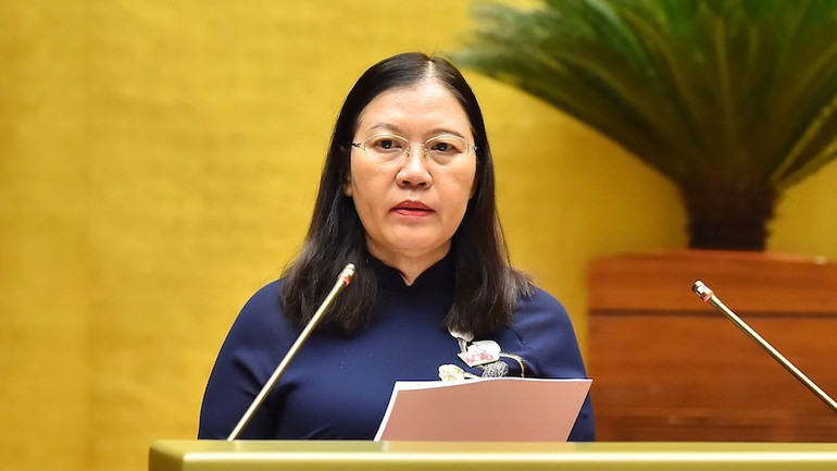 Chủ nhiệm Ủy ban Tư pháp Lê Thị Nga. (Ảnh: Thuỷ Nguyên)