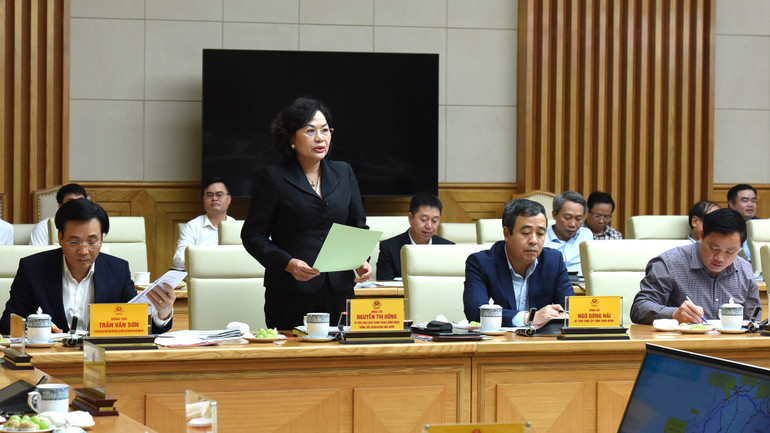 Thống đốc Ngân hàng Nhà nước Việt Nam Nguyễn Thị Hồng phát biểu.