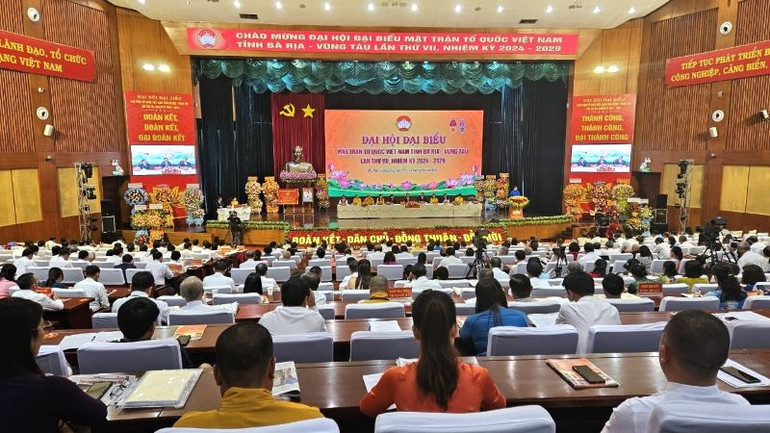 Toàn cảnh Đại hội đại biểu Mặt trận Tổ quốc lần thứ VII tỉnh Bà Rịa-Vũng Tàu.