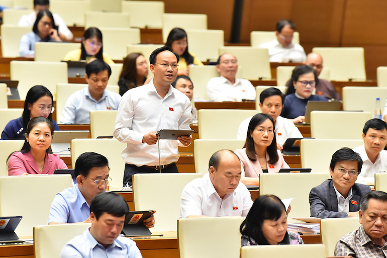 Đại biểu Phạm Văn Thịnh (đoàn Bắc Giang). (Ảnh: Thủy Nguyên)