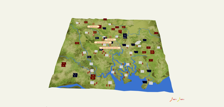 Sa bàn 3D trong Chiến dịch Hồ Chí Minh với 4 điểm tương tác VR. Sa bàn 3D trong Chiến dịch Hồ Chí Minh với 4 điểm tương tác VR.