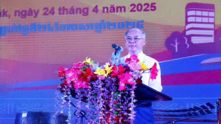 Phó Chủ tịch Ủy ban nhân dân tỉnh Đắk Lắk Trương Công Thái phát biểu tại chương trình.