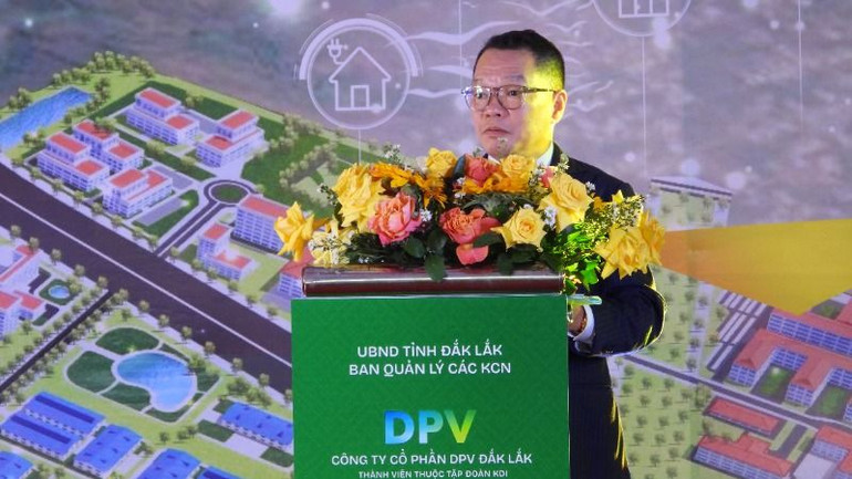 Ông Kiều Hữu Dũng, Chủ tịch Hội đồng quản trị Tập đoàn KDI phát biểu tại buổi lễ.