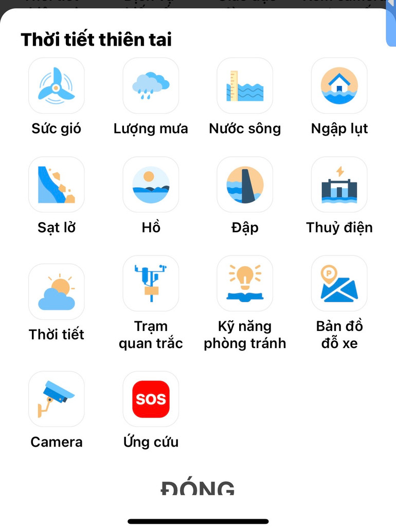 Ứng dụng cảnh báo “Thời tiết thiên tai” trên Huế S luôn đem lại thông tin thực tế cho người dân.