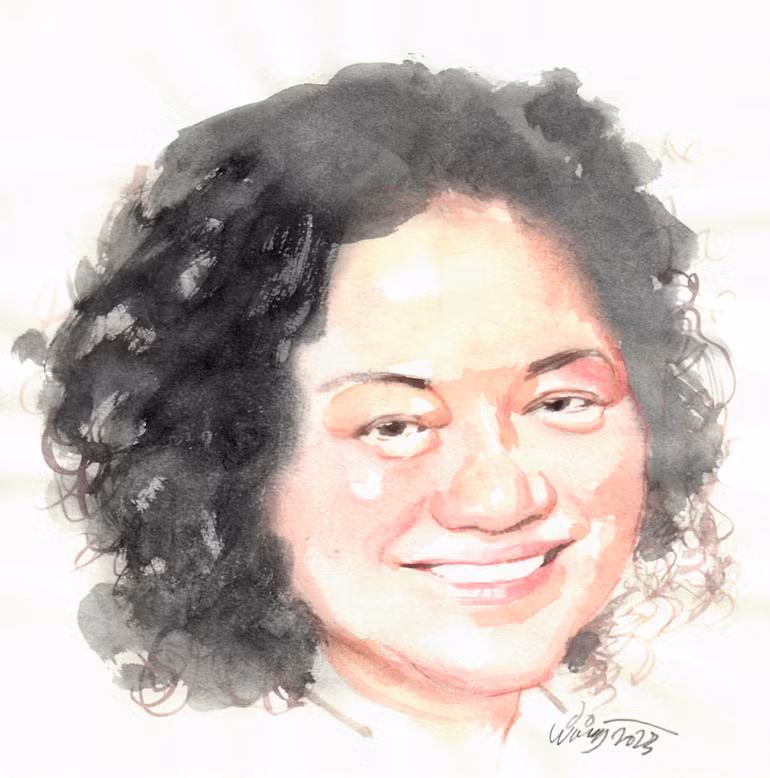 Họa sỹ Đỗ Hoàng Tường ký họa chân dung nghệ sỹ Phan Minh Châu