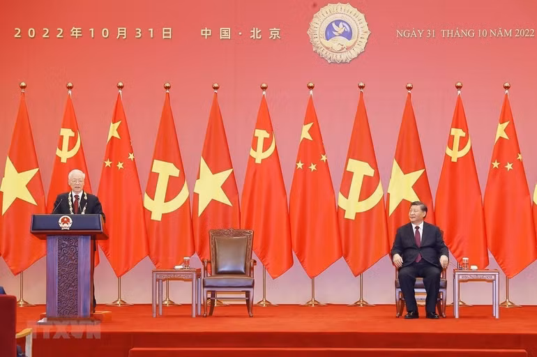 Tổng Bí thư Nguyễn Phú Trọng phát biểu. (Ảnh: TTXVN)