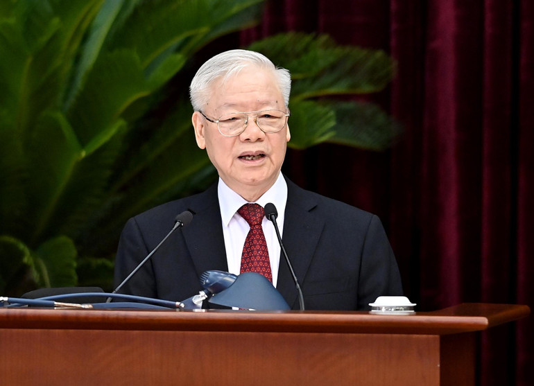 Tổng Bí thư Nguyễn Phú Trọng phát biểu khai mạc Hội nghị.