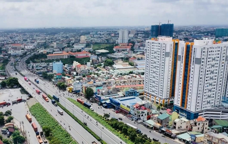 Một góc thành phố Dĩ An, tỉnh Bình Dương.