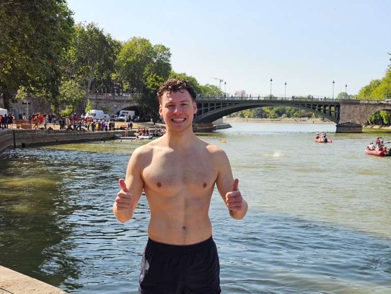 Anh Clément Brun tin tưởng các trận thi đấu dưới nước diễn ra tại sông Seine sẽ để lại nhiều ấn tượng cho công chúng quốc tế. (Ảnh: MINH DUY)