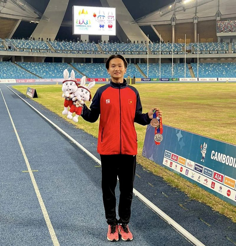 "Vụt sáng" tại SEA Games 32 ở Campuchia vào tháng 5. Ảnh: Cẩm Oanh