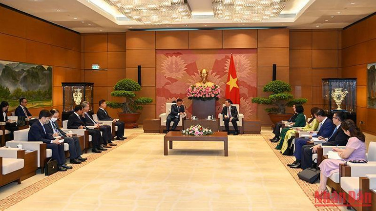 Quang cảnh buổi tiếp tại Nhà Quốc hội. (Ảnh: DUY LINH)