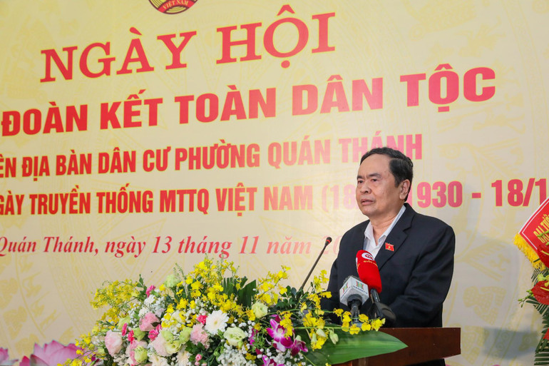 Phó Chủ tịch Thường trực Quốc hội Trần Thanh Mẫn phát biểu tại Ngày hội.