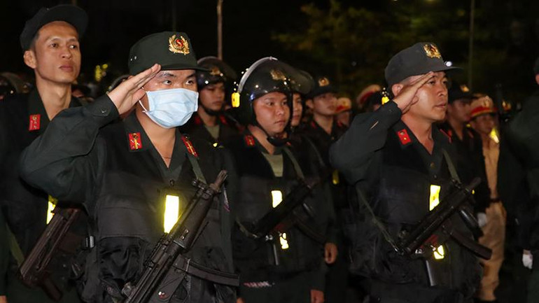 Chiến sĩ Công an tỉnh Đồng Nai tham dự lễ ra quân.