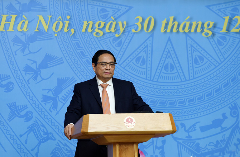 Thủ tướng Phạm Minh Chính động viên, chúc mừng các nhân chứng lịch sử Công an nhân dân.