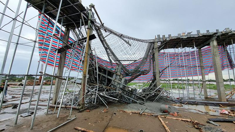 Nơi xảy ra tai nạn lao động làm một người tử vong. (Ảnh: BÁ DŨNG)