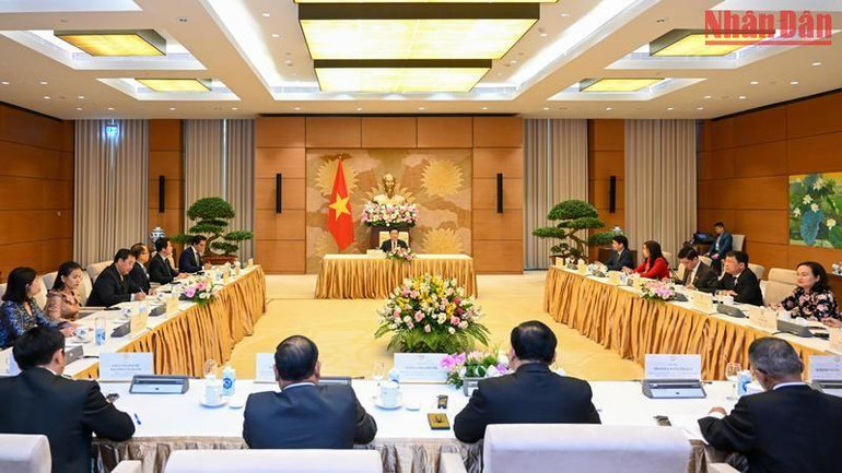 Quang cảnh buổi tiếp tại Nhà Quốc hội.