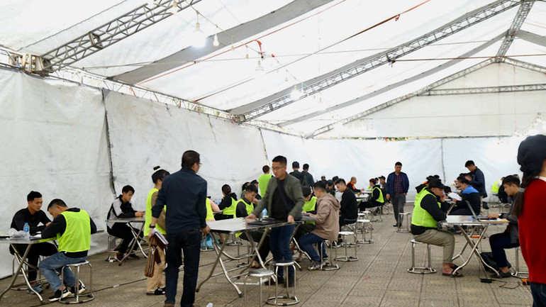 Các đối tượng tại cơ quan điều tra.