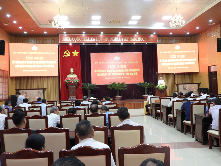 Ủy ban Mặt trận Tổ quốc tỉnh Bắc Ninh tổ chức Hội nghị lấy ý kiến đánh giá dự án thành phần 3 dự án đường Vành đai 4-Vùng Thủ đô. Ủy ban Mặt trận Tổ quốc tỉnh Bắc Ninh tổ chức Hội nghị lấy ý kiến đánh giá dự án thành phần 3 dự án đường Vành đai 4-Vùng Thủ đô.