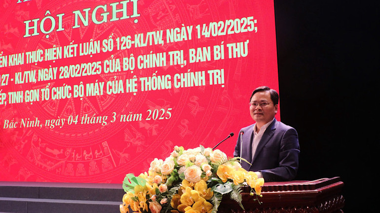 Đồng chí Nguyễn Anh Tuấn, Bí thư Tỉnh ủy Bắc Ninh, phát biểu chỉ đạo.