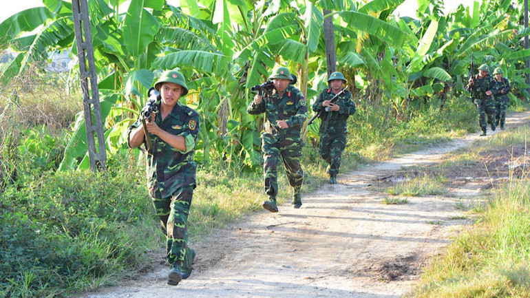 Lực lượng dự bị động viên tham gia huấn luyện.