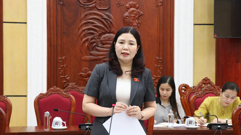 Đồng chí Phó Trưởng đoàn Đại biểu Quốc hội tỉnh Bắc Ninh phát biểu kết luận.