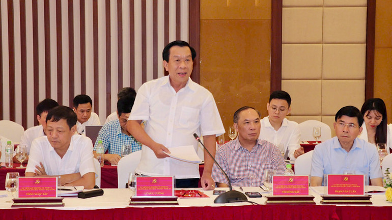 Các đại biểu tham luận tại hội nghị.