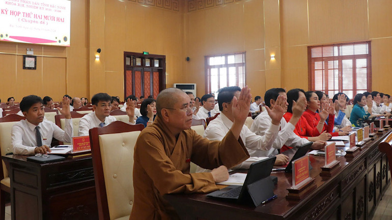 Các đại biểu biểu quyết tại kỳ họp.