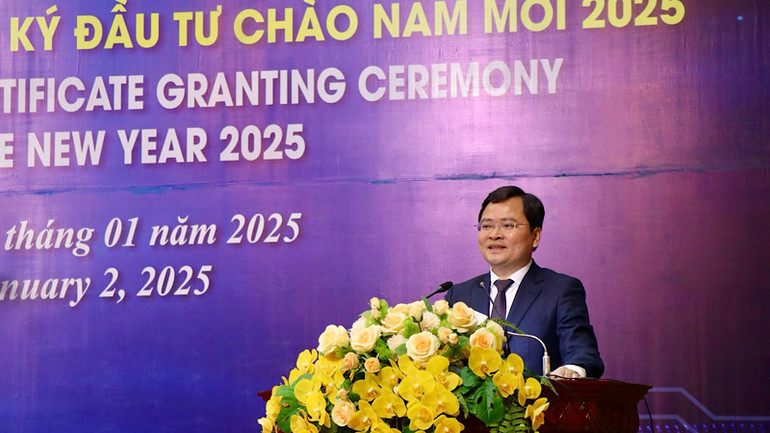 Bí thư Tỉnh ủy Bắc Ninh Nguyễn Anh Tuấn chúc mừng và cảm ơn các nhà đầu tư, doanh nghiệp đã tin tưởng, lựa chọn Bắc Ninh để tiếp tục đầu tư và thực hiện đầu tư mới.