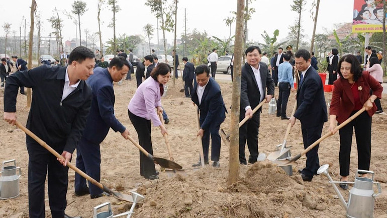 Tết trồng cây tại thị xã Thuận Thành.