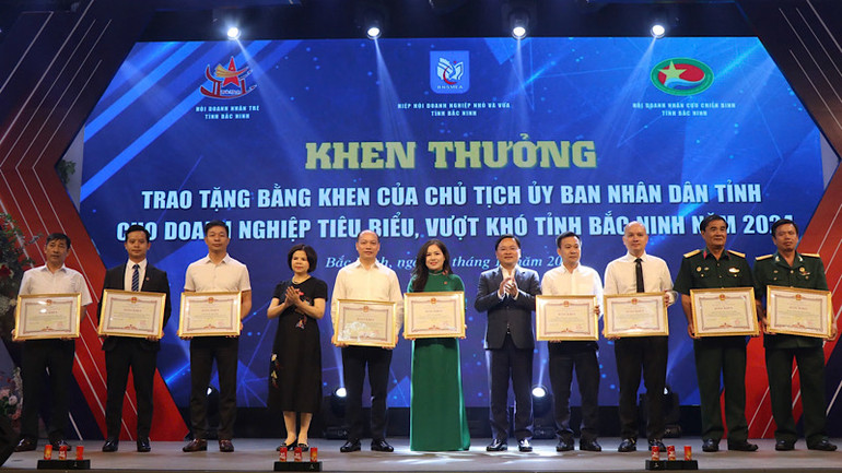 Nhiều tập thể, cá nhân vinh dự được tặng Bằng khen của Chủ tịch Ủy ban nhân dân tỉnh dịp này.