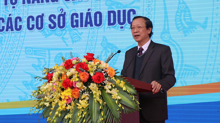 Thứ trưởng Bộ Giáo dục và Đào tạo Phạm Ngọc Thưởng phát biểu tại Lễ phát động.
