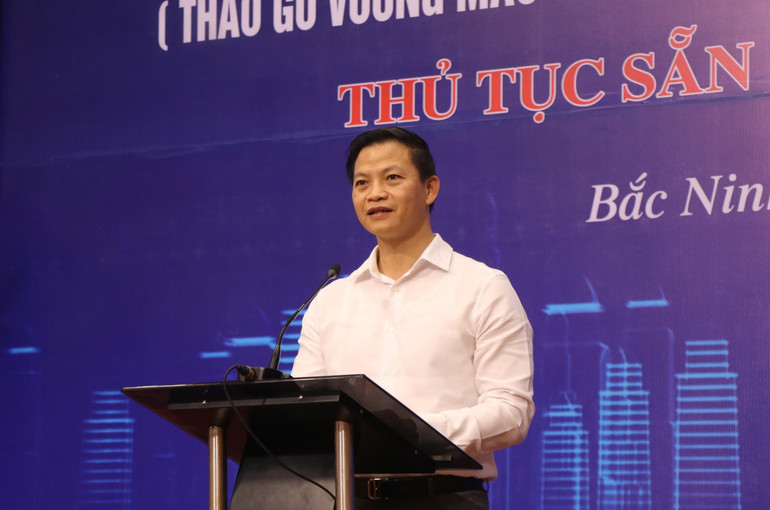 Chủ tịch Ủy ban nhân dân tỉnh Bắc Ninh Vương Quốc Tuấn phát biểu.