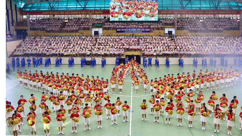 Các màn đồng diễn đẹp mắt tại Hội khỏe.