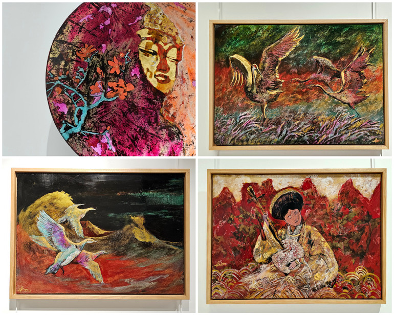 Triển lãm để lại nhiều ấn tượng trong lòng công chúng Pháp yêu hội họa và văn hóa Việt Nam. (Ảnh: MINH DUY)