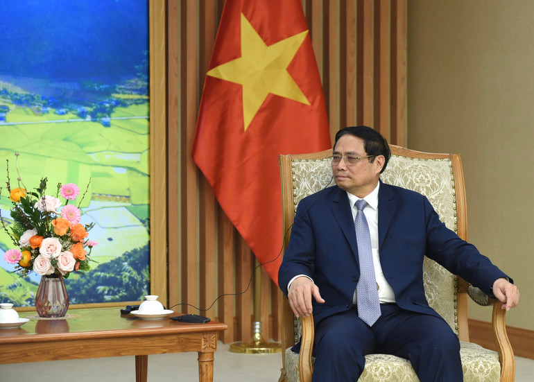 Thủ tướng Phạm Minh Chính phát biểu tại buổi tiếp.