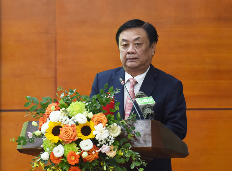 Bộ trưởng Nông nghiệp và Phát triển nông thôn Lê Minh Hoan phát biểu tại hội nghị.