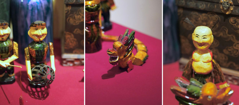 Các sản phẩm trưng bày tại đình Hà Vĩ.