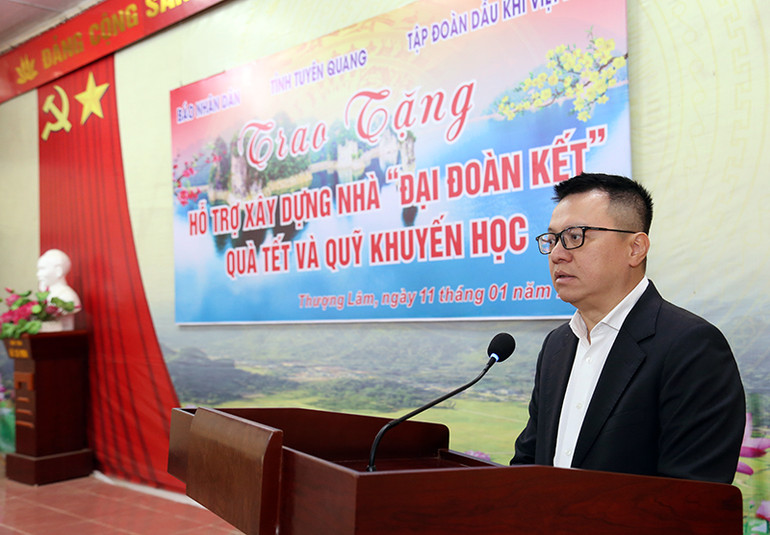 Đồng chí Lê Quốc Minh phát biểu tại buổi lễ.