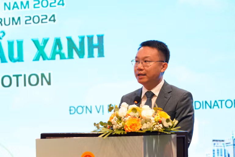 Ông Nguyễn Hải Minh, Phó Chủ tịch Hiệp hội doanh nghiệp châu Âu thông tin tại Diễn đàn Xúc tiến xuất khẩu xanh. Ông Nguyễn Hải Minh, Phó Chủ tịch Hiệp hội doanh nghiệp châu Âu thông tin tại Diễn đàn Xúc tiến xuất khẩu xanh.