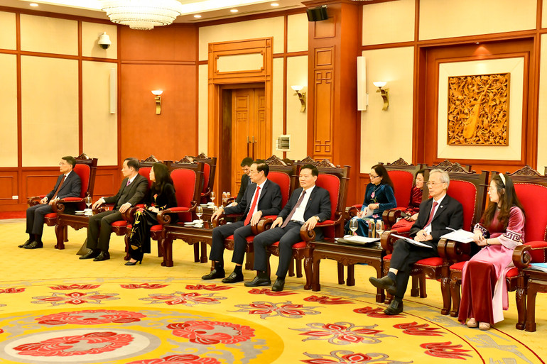 Đoàn Việt Nam tại buổi tiếp.