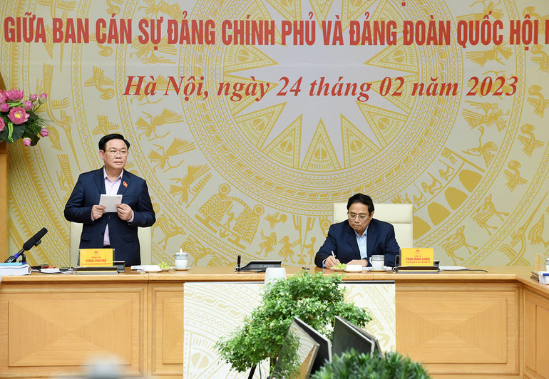 Chủ tịch Quốc hội Vương Đình Huệ phát biểu đánh giá.