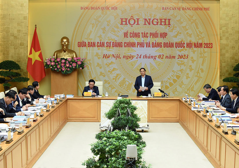 Thủ tướng Phạm Minh Chính đánh giá Ban Cán sự đảng Chính phủ và Đảng đoàn Quốc hội đã hoàn thành tốt công tác phối hợp năm 2022.
