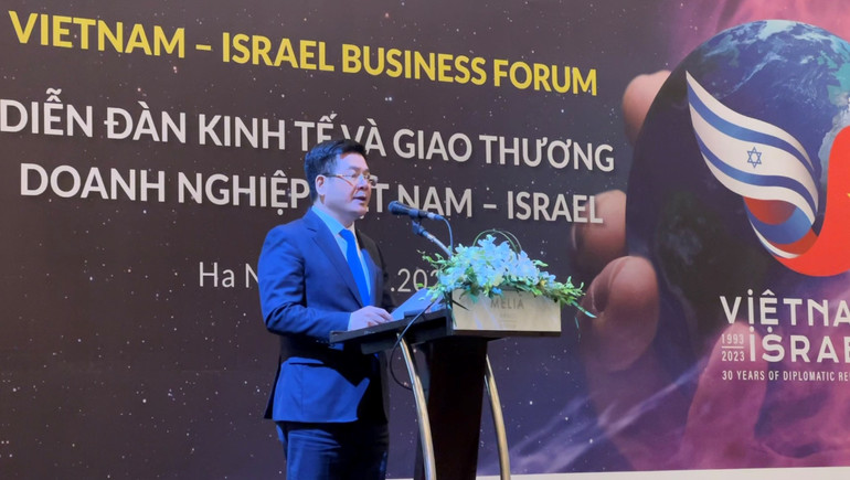 Bộ trưởng Công thương Nguyễn Hồng Diên chia sẻ về những phát triển của Việt Nam và Israel trong lĩnh vực kinh tế, thương mại.